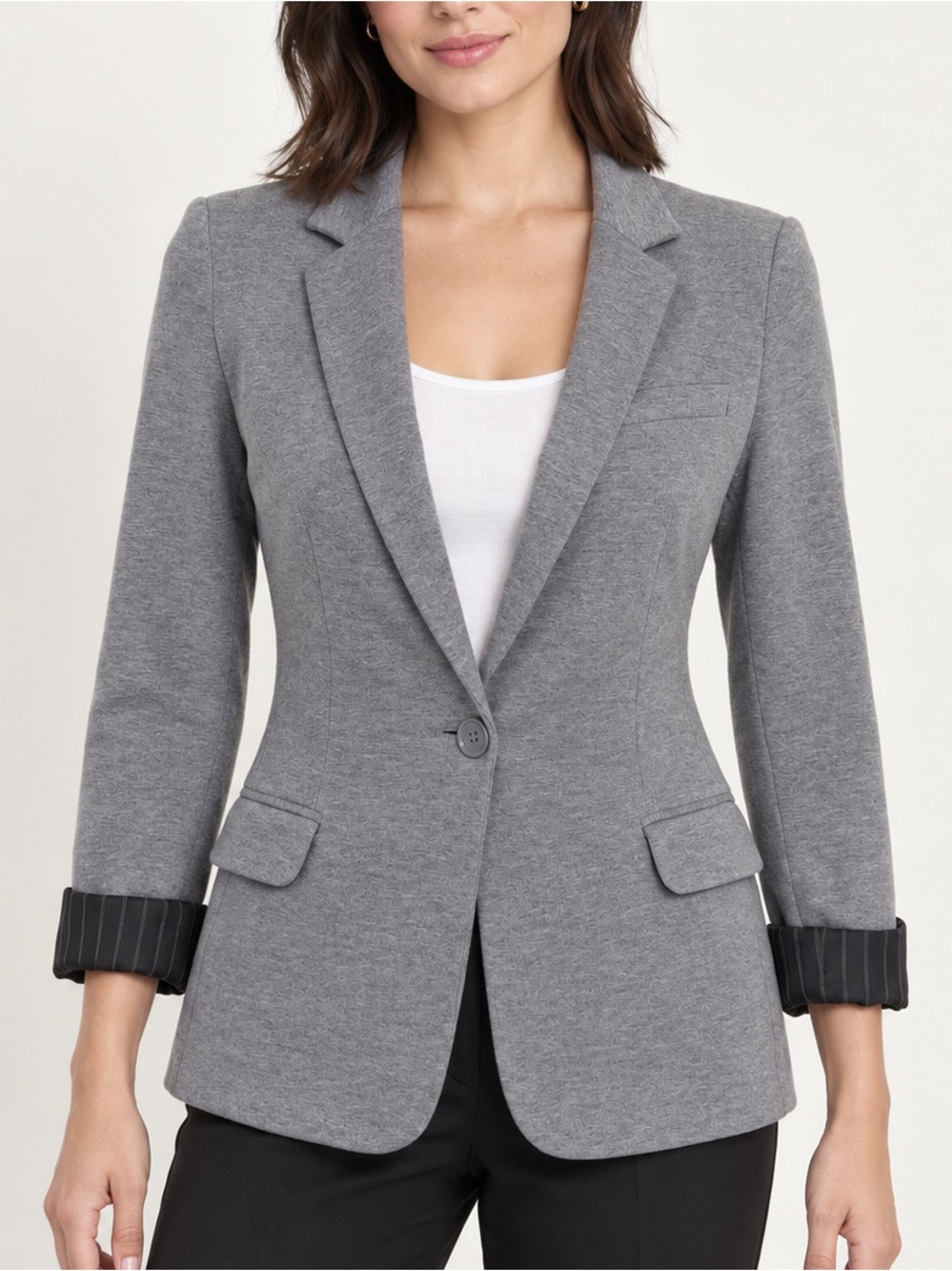 Express Gray Single-Button Women's Blazer